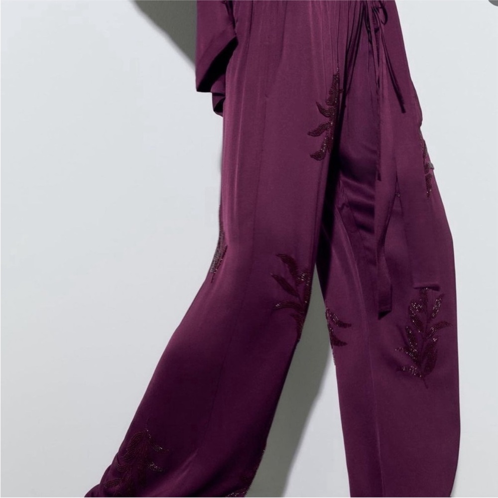ZARA EMBROIDERED TROUSERS WITH SEQUINS